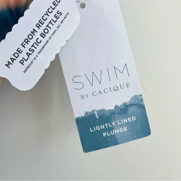 New LANE BRYANT CACIQUE SWIM Lightly Lined Plunge UNDERWIRE TANKINI TOP 44DDD - Picture 10 of 14